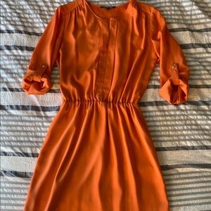 Gianni Bini 3/4 Sleeve Orange Dress